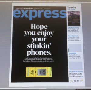 Print media. Washington Post front cover